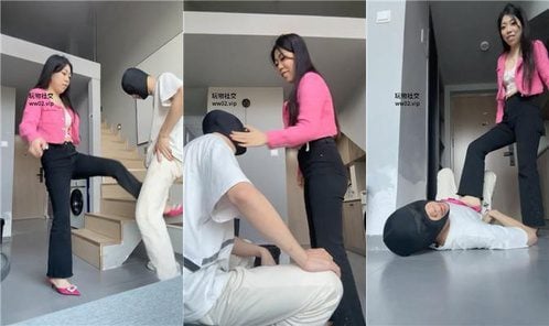 狗哥 | 开发白领S高跟踢裆踩踏