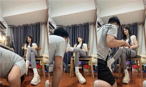 不知名 | 脏鞋白袜踩虐 掐乳 转胯狗爬 强制闻鞋