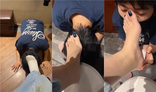 清酒女主 | 奶狗沉浸式舔白袜裸足 脚喂食