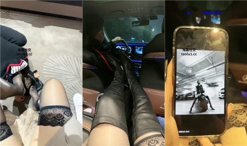 可主 | 车内诱导司机舔长靴黑丝美腿