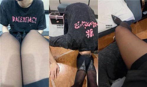 Dog brother | licking amateur stockings high heels turning hips dog crawling