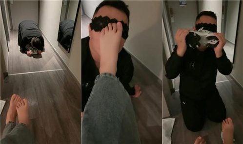 上海学生主 | 运动后超臭运动鞋白袜辱 玉足狂舔