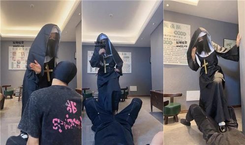 狗哥 | 恐怖主题 cos修女 皮鞋白袜虐