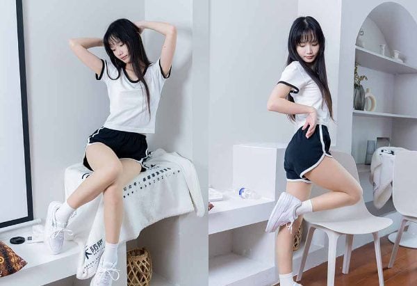 Wa Bo Bo | 488th issue of donut sneakers, white cotton socks, thin flesh-colored silk, slightly reinforced toes with video
