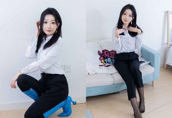 Wulian Media | Dudu high-heeled boots with thin black silk toe reinforcement with video