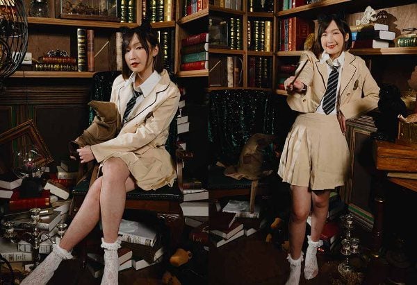 街拍丝足 | 483 长腿美模 柯姿 学生服棚拍
