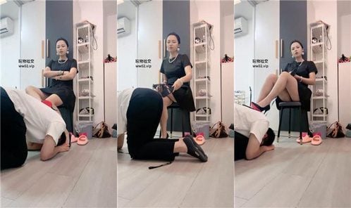 栀子女王 | 驯化同事 碾压狗爪 脚深喉 鞭打 双视角版