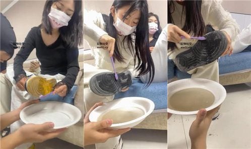 精神小妹 | 4S学生主 喝刷鞋水 全体重踩踏 吃烟灰 圣水