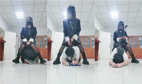 璃茉 | 母畜 办公室短靴黑丝虐 一
