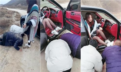 Lanzhou Susu | Goddess Laura humiliates two slaves outdoors and forces them to lick mud and sand shoes in dual perspectives