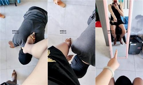 李老师 | 高跟长靴黑丝踩踏 镜前胯下羞辱