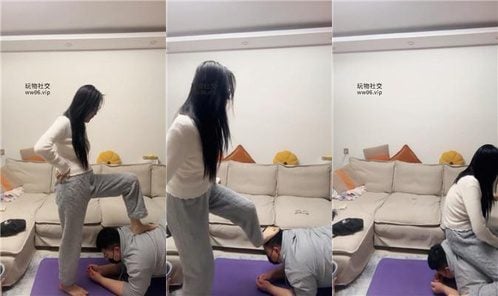 埋汰 | 骑马转胯狗爬 玉足踩虐舔