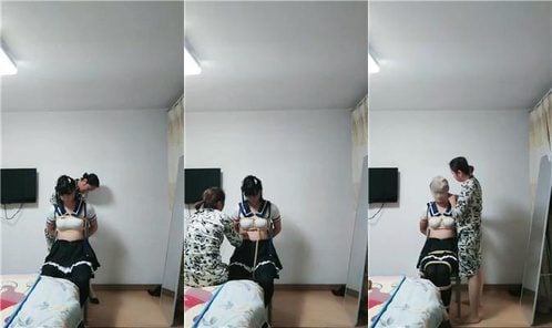 江阴朱老师 | 五花大绑变装奴 胶带全包窒息 电击