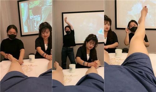 辣姐 | 当着素人技师的面让母畜舔脚羞辱