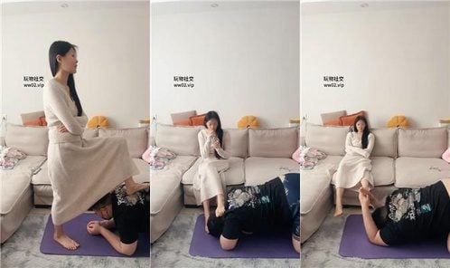 マイタイYujie Sの美しい脚と翡翠の足が奴隷を踏みつける