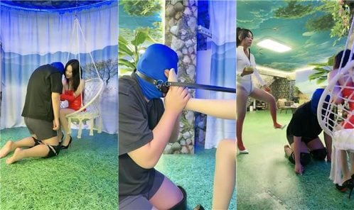 紅岩ダブルS、赤いハイヒール、誘惑、犬のリード、犬の散歩、平手打ち、餌やり、噛みつき、吊るし、縛り、鞭打ち、乗馬