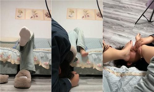 子熙大人 | 近距离 毛拖鞋臭脚丫踩地毯奴