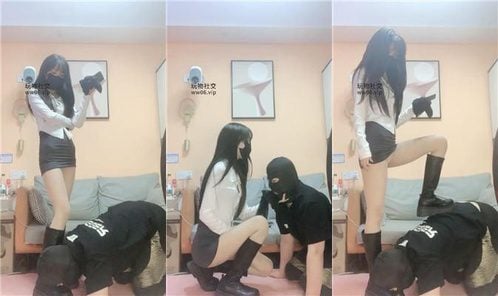 Lu Ke | Licking and smelling long boots, fleshy stockings, stinky feet, legs clamped and suffocated