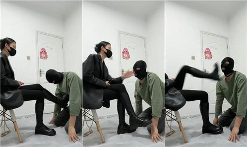 木万 | 长靴暴力踢踹踩踏 舔脏鞋底