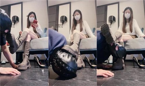 UUマスター|汚れたブーツとオリジナルの綿の靴下をきれいにして、翡翠の足を辱めて味わう