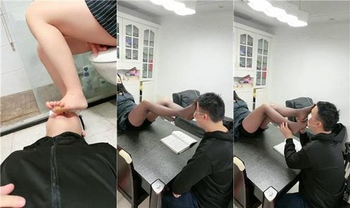 Teacher Taozi | Black silk feet covering face suffocating high heels stepping on breasts rewarding holy water