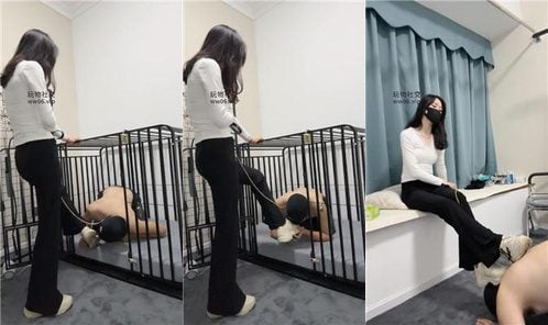 白栀 | 囚禁狗笼 小白鞋踢踹 高跟踩踏 坐脸窒息虐乳