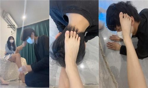 甜恬 | 裸足蹂躏踩奶狗 插嘴