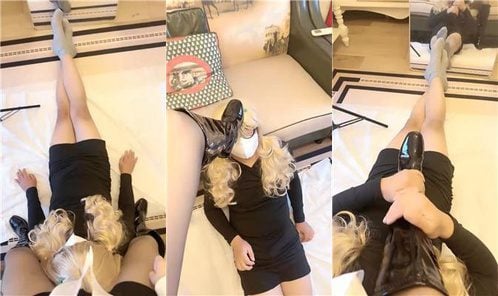 泽莉 | 长靴黑丝美腿虐杀金发畜生