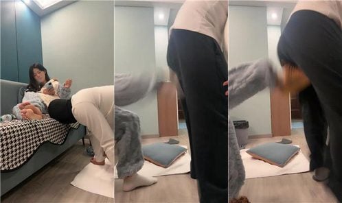 子溪師匠 |ひざまずいて、オリジナルの白い靴下と翡翠の足を舐める