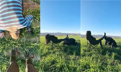 辣姐 | 犬化爱好者 户外 骑马 长靴碾压踩 泥巴窒息