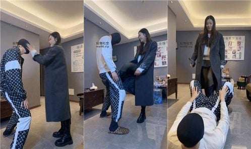 Dog Brother | Long boots, black stockings, trampling, crotch kicking, serial slaps, leg twisting, hand covering, suffocation, white socks, foot covering, suffocation