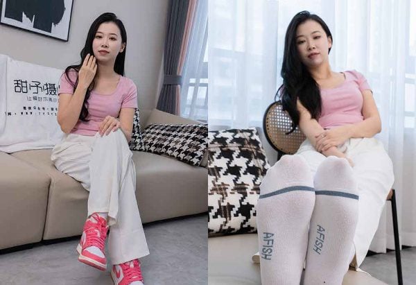 Tianyu Photography | NO 124 Mengmeng sneakers, white cotton socks, bare feet with video with video