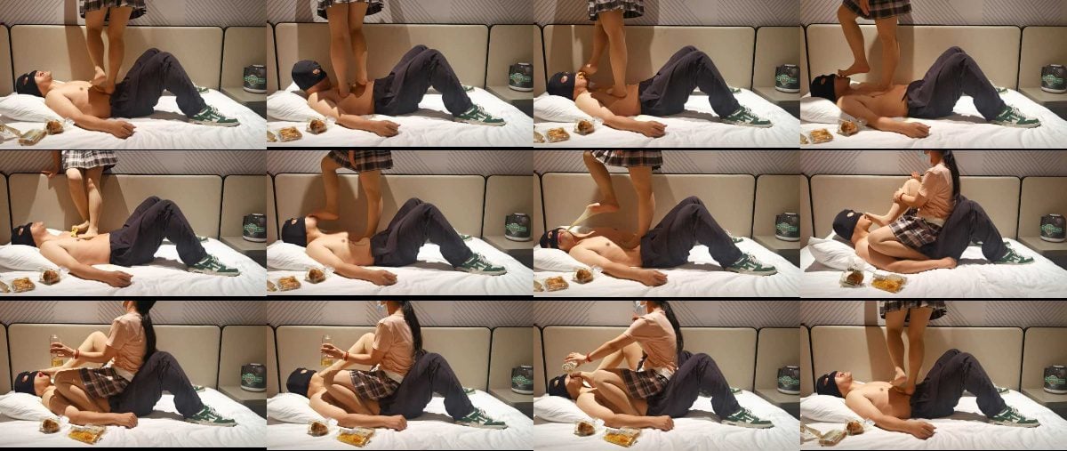 女大肉丝第一次舔脚喂食-视频截图