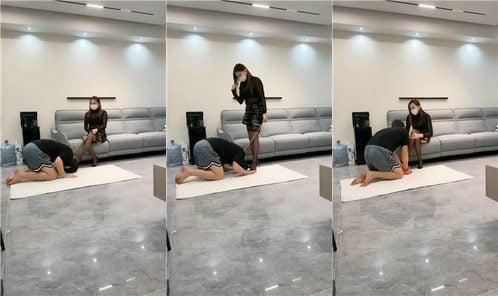 三千女王 | 狗链拴狗 跪舔黑丝高跟 脚踩喂食 喝洗脚水