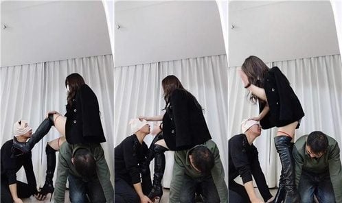 晨颜 | 双S 长靴美腿踩虐 狂抽耳光 双视角版