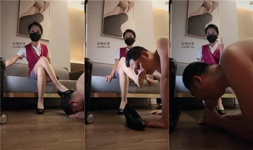 Spade KK | Stewardess uniform seduces and abuses passenger dog