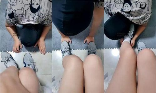 Little Sheep | Sneakers and white socks trample and torture domestic slaves