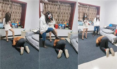沫嫣 | 双S 长靴高跟踩虐 骑马强制舔 奴下奴 喝圣水 双视角