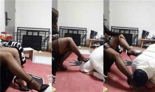 Dongguan Demon | Riding a horse, licking smelly feet, high heels, black stockings, stepping on them
