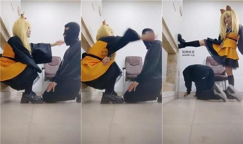 女生也能很暴力 | 大学城开发cos女神S 皮鞋及膝袜虐杀 下