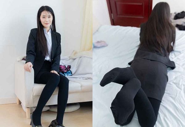 物恋传媒 | 菜菜 OL制服 高跟鞋 三双厚黑丝叠穿 袜腰展示 视频包含脱袜子的剧情 带视频 带视频
