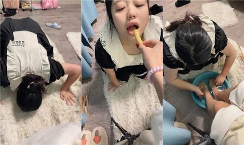 ムムダダ |女性家畜の白い靴と白い綿の靴下の屈辱