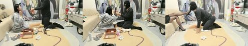 嘤嘤嘤 | 嘴塞袜子 伺候化妆 反绑 黑丝高跟踩 骑马