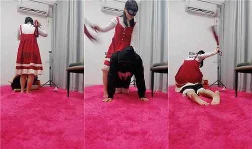 阿霞 | 红裙妹妹 高跟踩踏鞭打