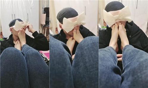 やったー白い綿の靴下と翡翠の足の足フェチ舐め