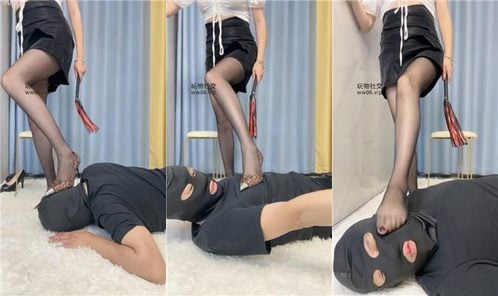 颜主 | 高跟黑丝踩踏虐乳鞭打