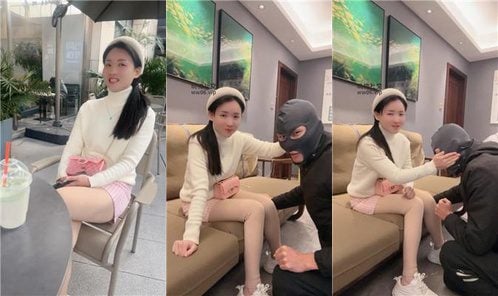 猴歌 | 素人学生主 小白鞋踩踏踢裆