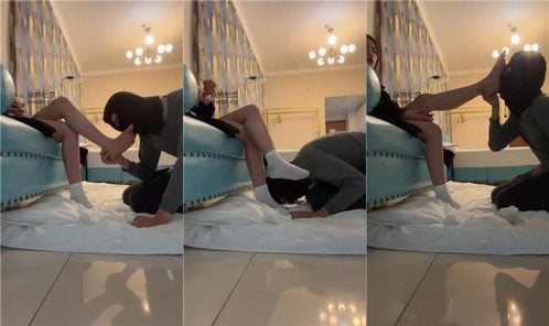 小凤梨 | 闺蜜观看调 舔白袜玉足 袜子塞嘴