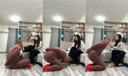 子熙大人 | 铁链拴 反绑 舔脏运动鞋 口水 烟灰洗脸