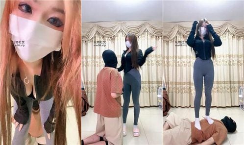 Sweetheart leader | White socks feet trample legs twist sit face suffocate